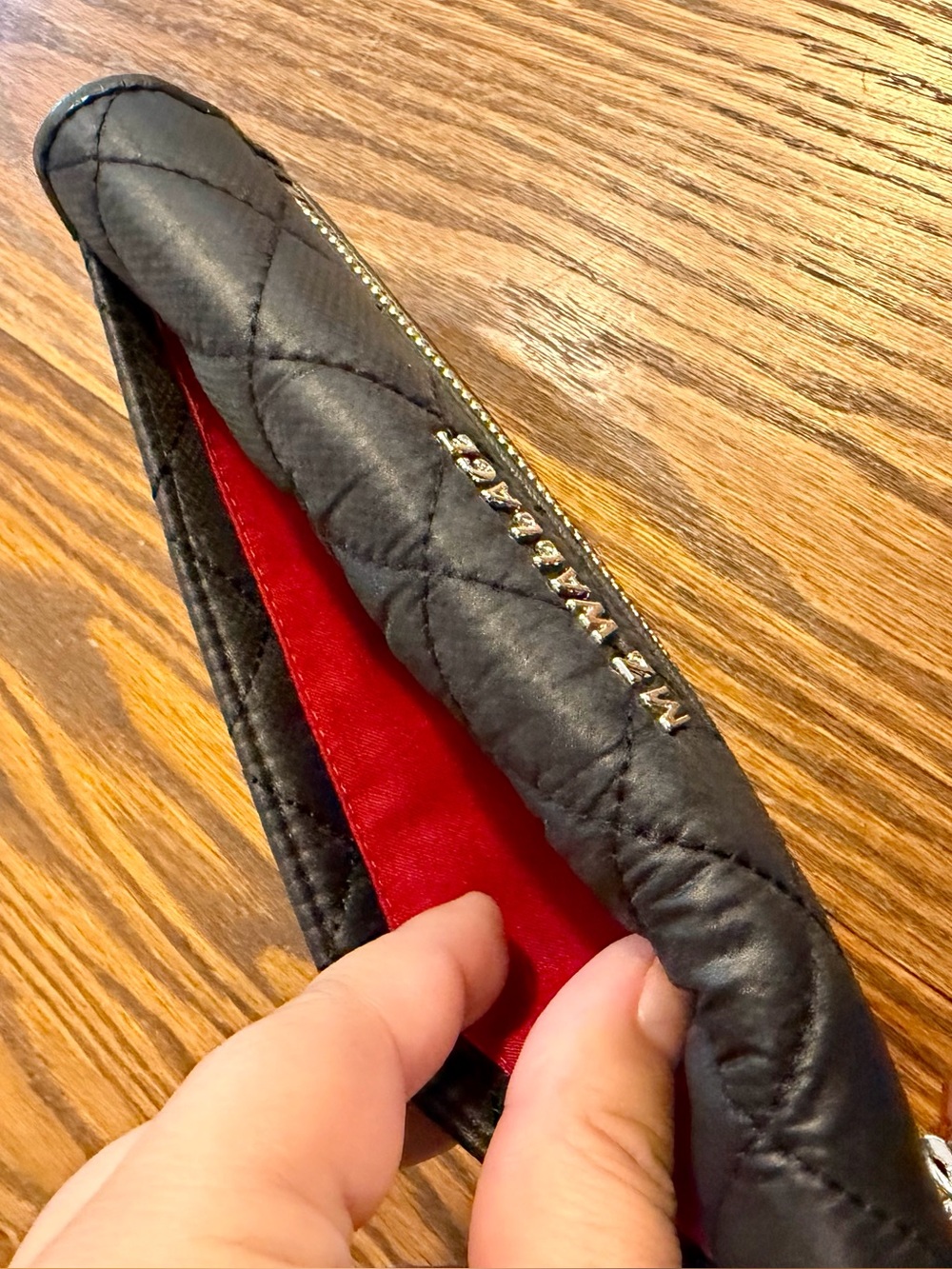 MZ Wallace Quilted Black Wallet with Exterior Flap Pocket - Picture 5 of 5